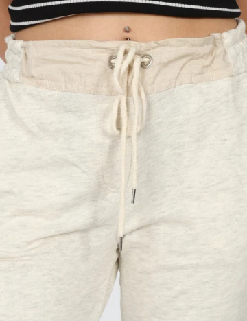 Pantaloni Pull&Bear, ecru Alb