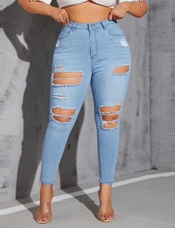 Blugi SHEIN CURVE, albastru Albastru