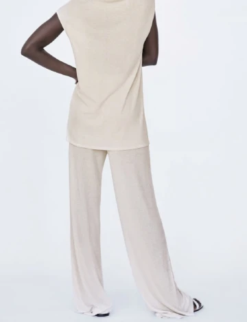 Pantaloni Zara, ecru Alb