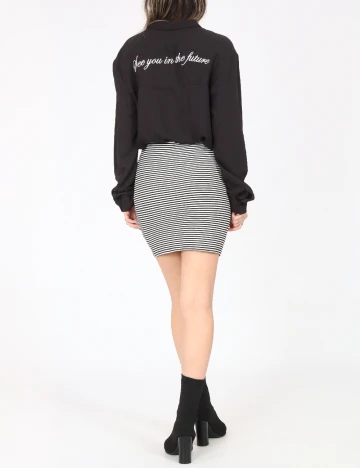 Fusta Pull&Bear, alb/negru Alb