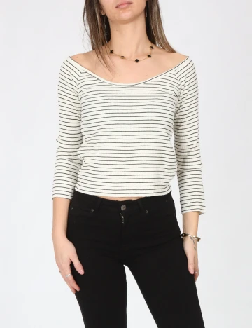 Bluza Pull&Bear, alb Alb