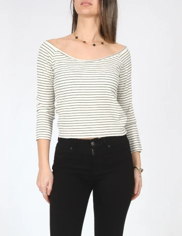 Bluza Pull&Bear, alb Alb