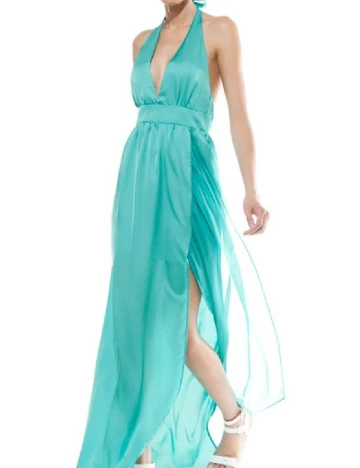 Rochie lunga Bershka, albastru Albastru