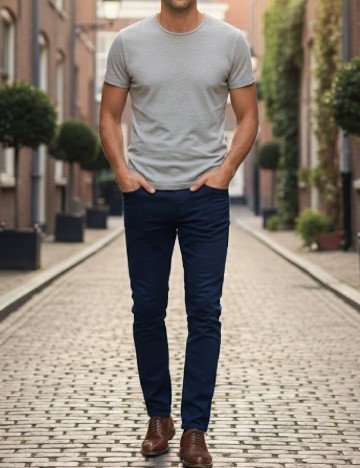 
						Pantaloni Bershka, bleumarin