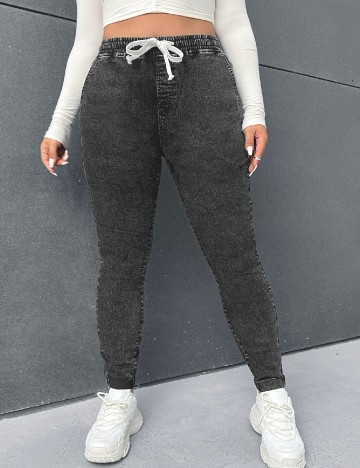 
						Blugi SHEIN CURVE, gri inchis