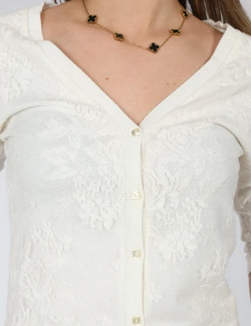 Bluza Bershka, alb Alb