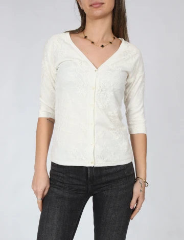 Bluza Bershka, alb Alb