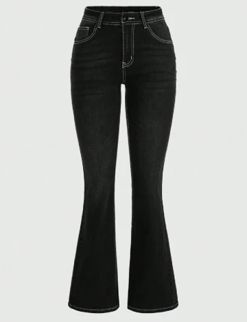 Blugi Romwe Plus Size, negru Negru