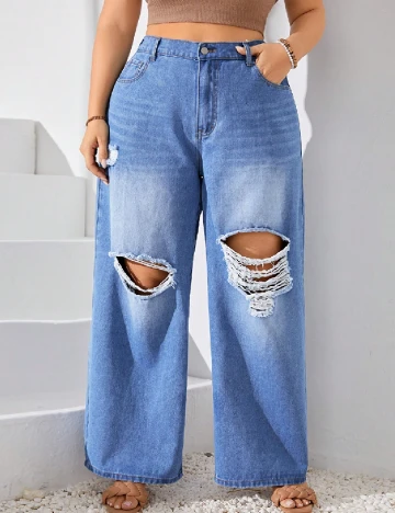 Blugi SHEIN CURVE, albastru Albastru