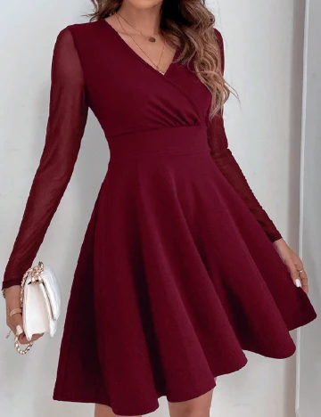 Rochie scurta SHEIN, grena Rosu