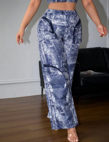 Pantaloni SHEIN, albastru Albastru