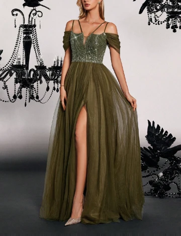 Rochie lunga VIPGIRL, verde Verde