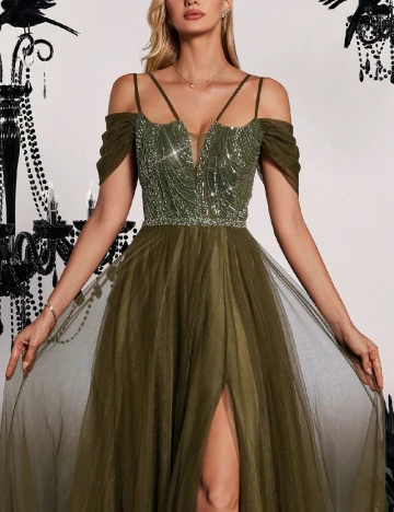 Rochie lunga VIPGIRL, verde Verde