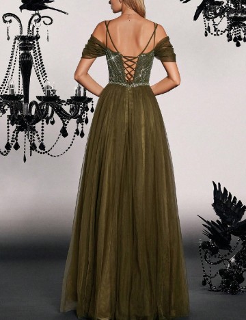 Rochie lunga VIPGIRL, verde