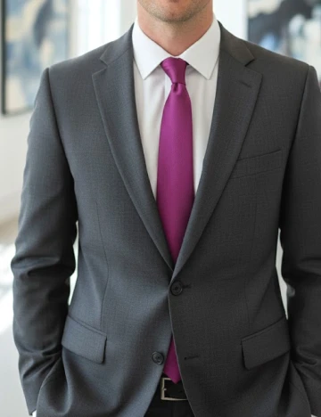 Cravata Zara, magenta Roz