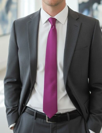 Cravata Zara, magenta Roz