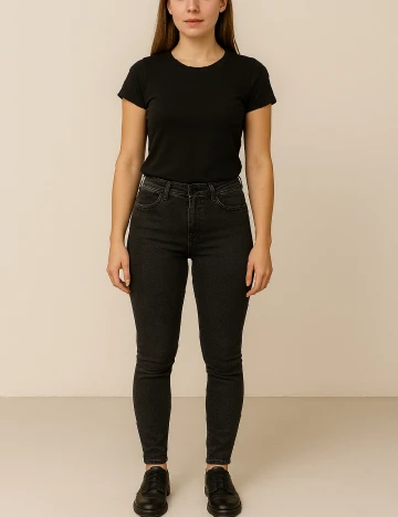 Blugi Bershka, negru Negru
