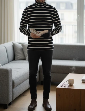 Bluza Zara, negru/alb Negru