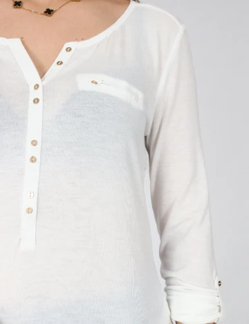 Bluza Bershka, alb Alb