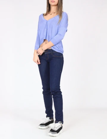 Blugi Bershka, bleumarin Albastru