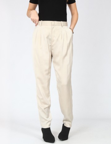 Pantaloni Zara, crem