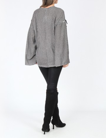 Bluza Oversize Zara, alb/negru