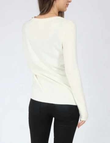 Cardigan Zara, ecru Alb