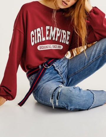 
						Bluza Oversize Pull&Bear, rosu