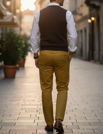 Pantaloni Zara, mustar Galben