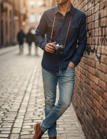 Camasa Bershka, bleumarin Albastru