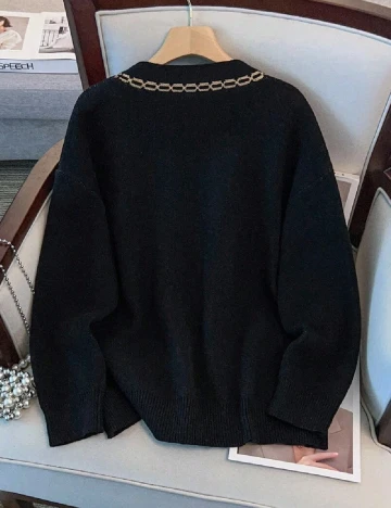 Cardigan SHEIN CURVE, negru Negru