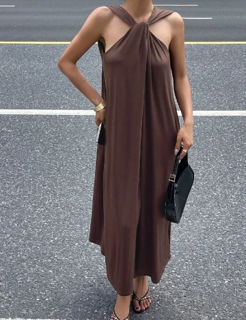 Rochie lunga SHEIN, maro Maro