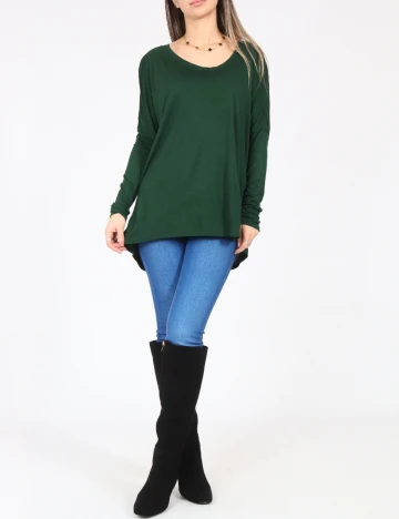 Bluza Oversize Zara, verde Verde