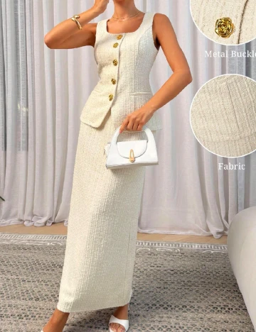 Compleu SHEIN, ecru Alb