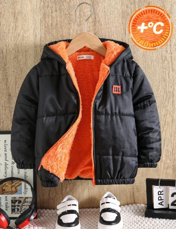 Geaca Shein Kids, negru Negru