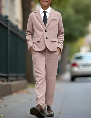 Costum Shein Kids, roz pudra inchis Roz