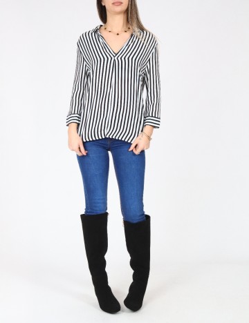 Bluza Bershka, alb/negru