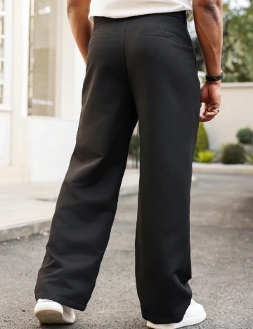 Pantaloni SHEIN Plus Size Men, negru Negru