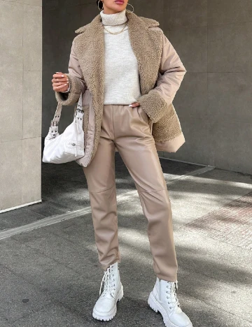 Geaca SHEIN, bej Crem