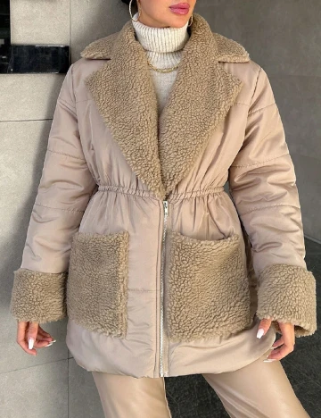 Geaca SHEIN, bej Crem