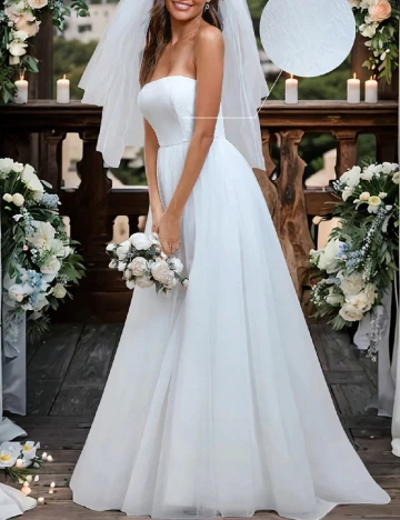 Rochie lunga Ever-Pretty, alb Alb