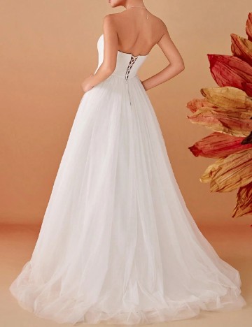 Rochie lunga Ever-Pretty, alb