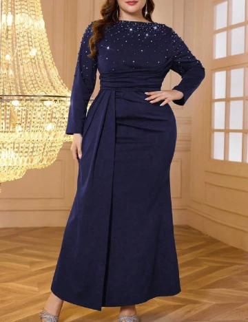 Rochie lunga SHEIN CURVE, bleumarin Albastru