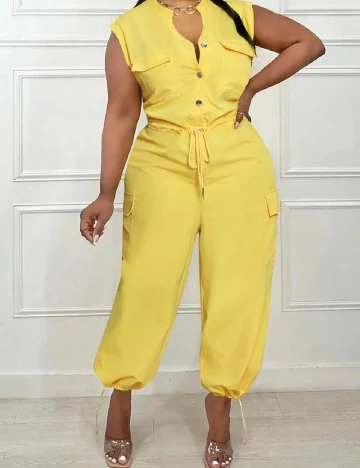 Salopeta SHEIN CURVE, galben Galben