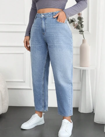 Blugi Zaroli Plus Size, albastru Albastru