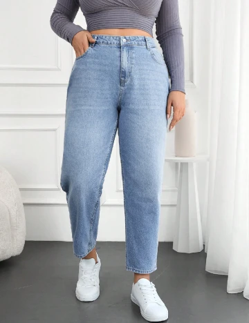 Blugi Zaroli Plus Size, albastru Albastru