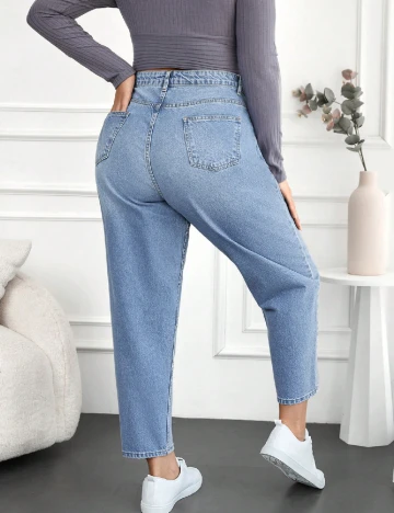 Blugi Zaroli Plus Size, albastru Albastru