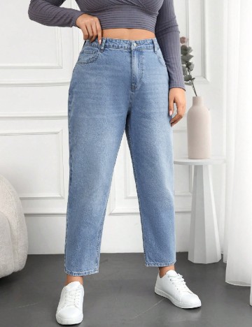 Blugi Zaroli Plus Size, albastru