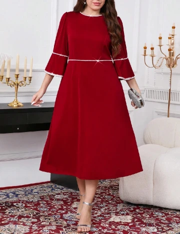 Rochie medie SHEIN CURVE, rosu Rosu