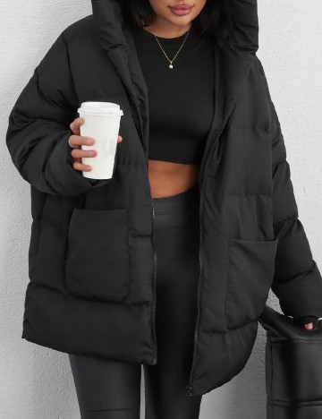 Geaca Oversize SHEIN, negru